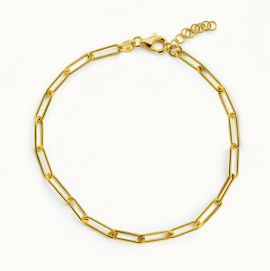 Vermeil gold paperclip link bracelet