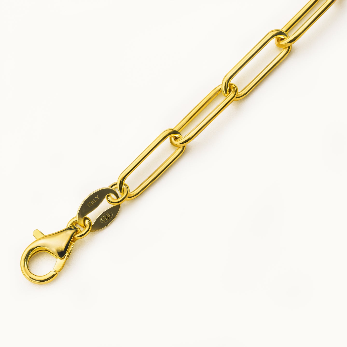 Bracelet à mailles trombone en or vermeil