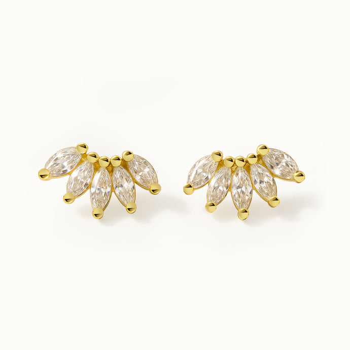 Boucles d'oreilles en or vermeil serties de marquises