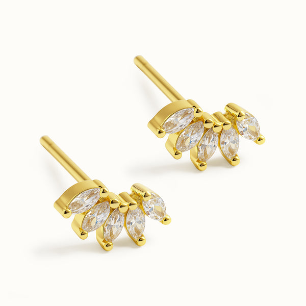 Charger l&#39;image dans la galerie, Boucles d&#39;oreilles en or vermeil serties de marquises
