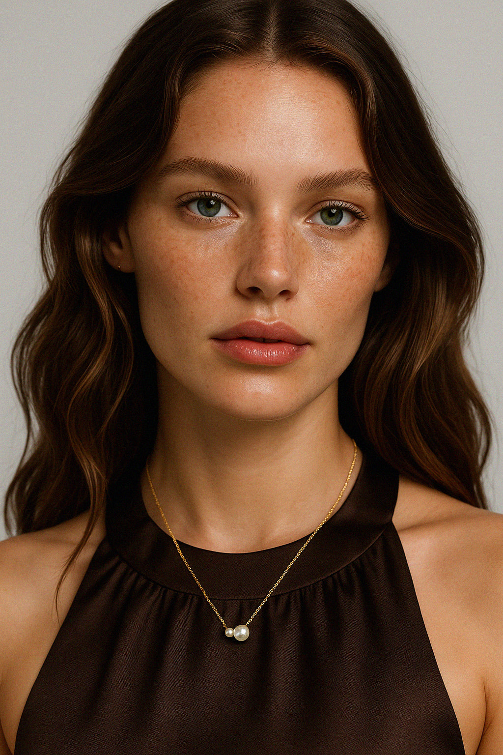 Collier en or vermeil avec duo de perles d’eau douce