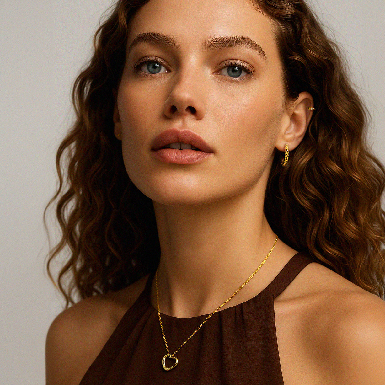 Collier pendentif cœur irrégulier en or vermeil