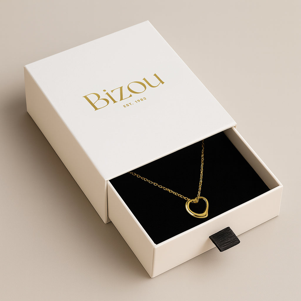 Collier pendentif cœur irrégulier en or vermeil