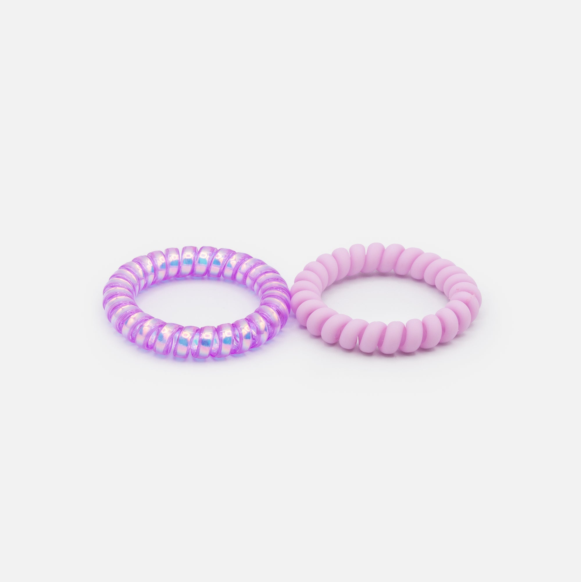 Set of two purple telephone wire elastics