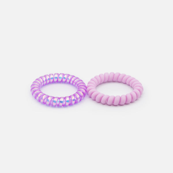 Load image into Gallery viewer, Set of two purple telephone wire elastics
