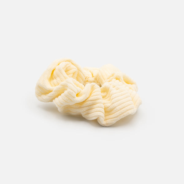 Load image into Gallery viewer, Pale yellow ribbed scrunchie
