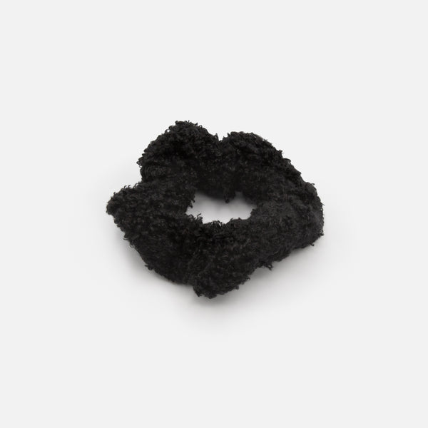 Load image into Gallery viewer, Black sherpa scrunchie
