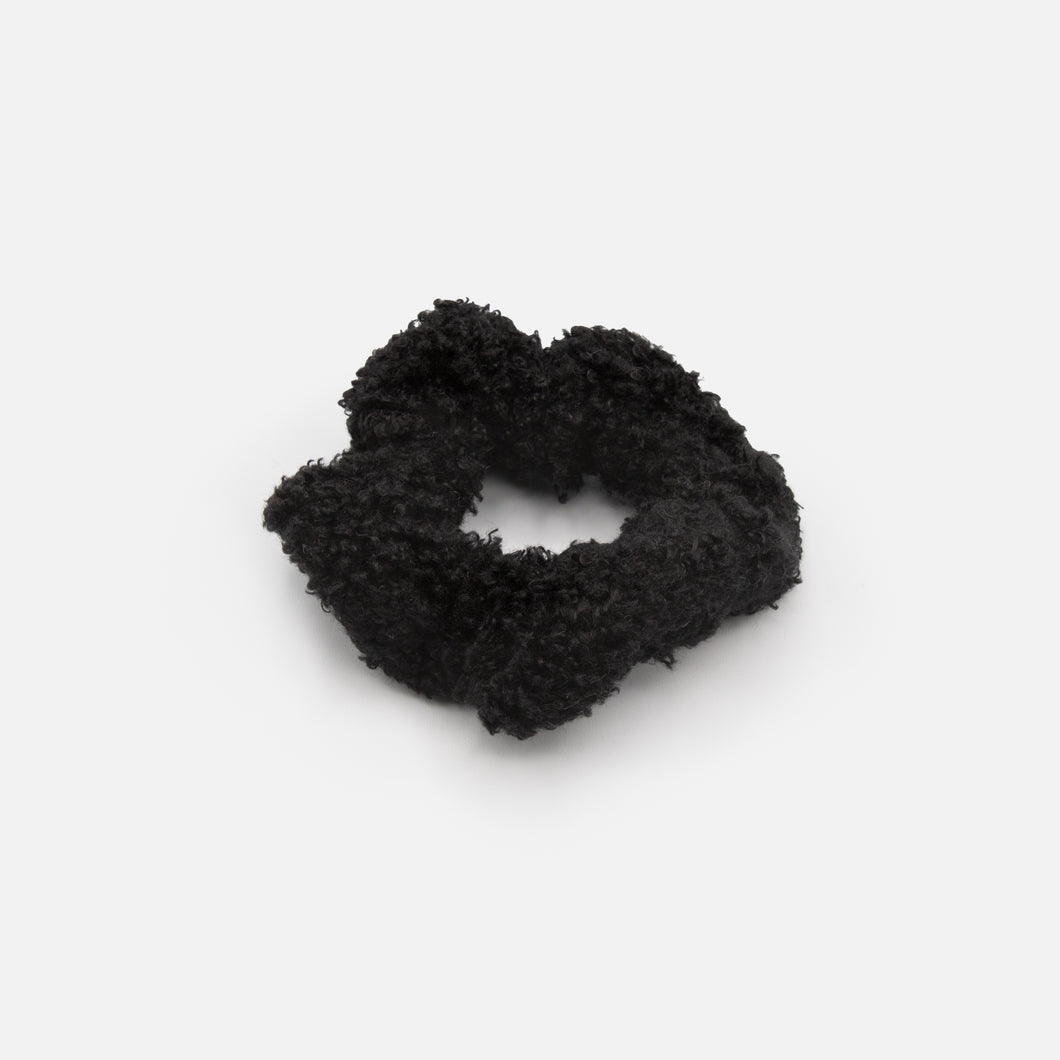 Black sherpa scrunchie