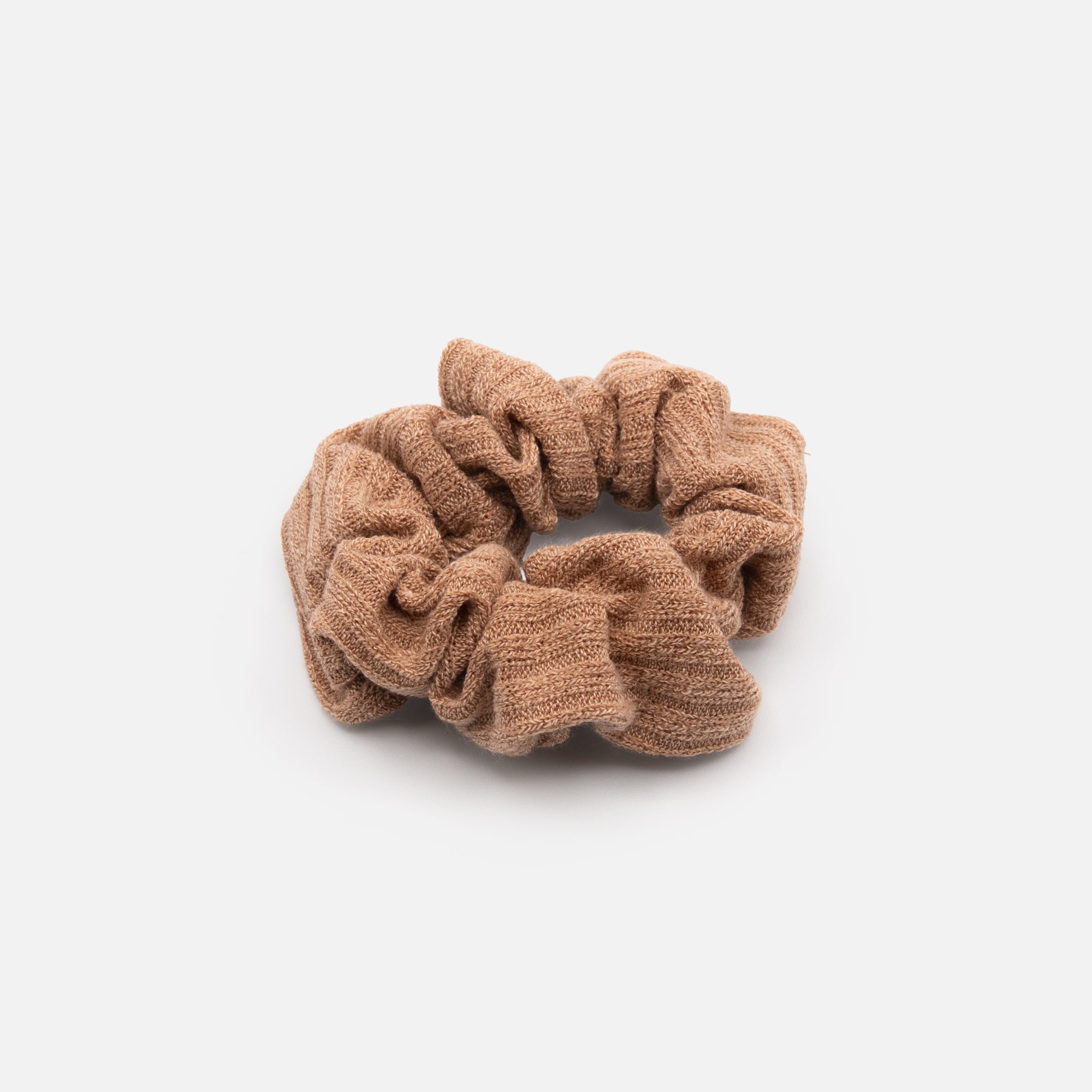 Beige knit scrunchie