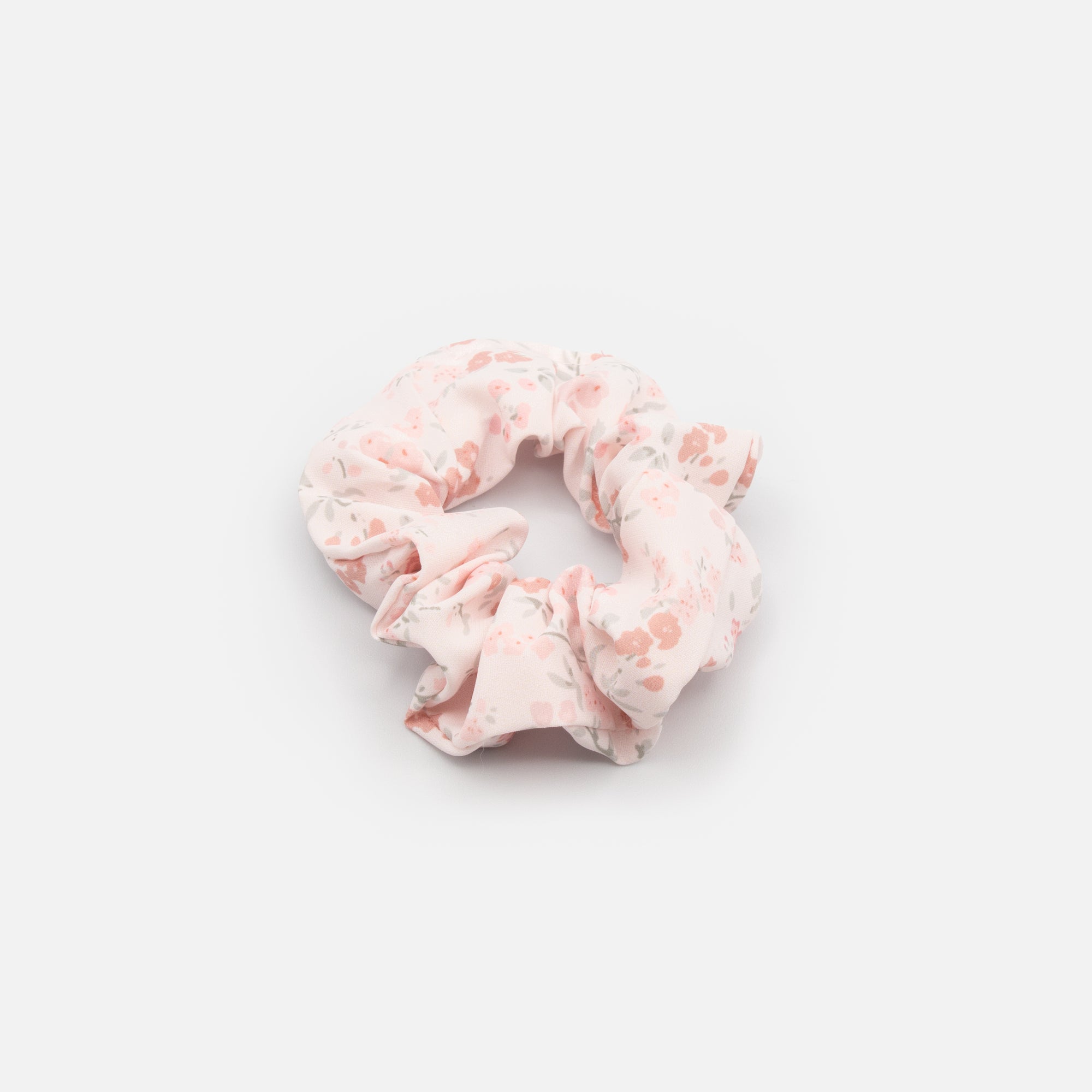 Pale pink scrunchie with flowers