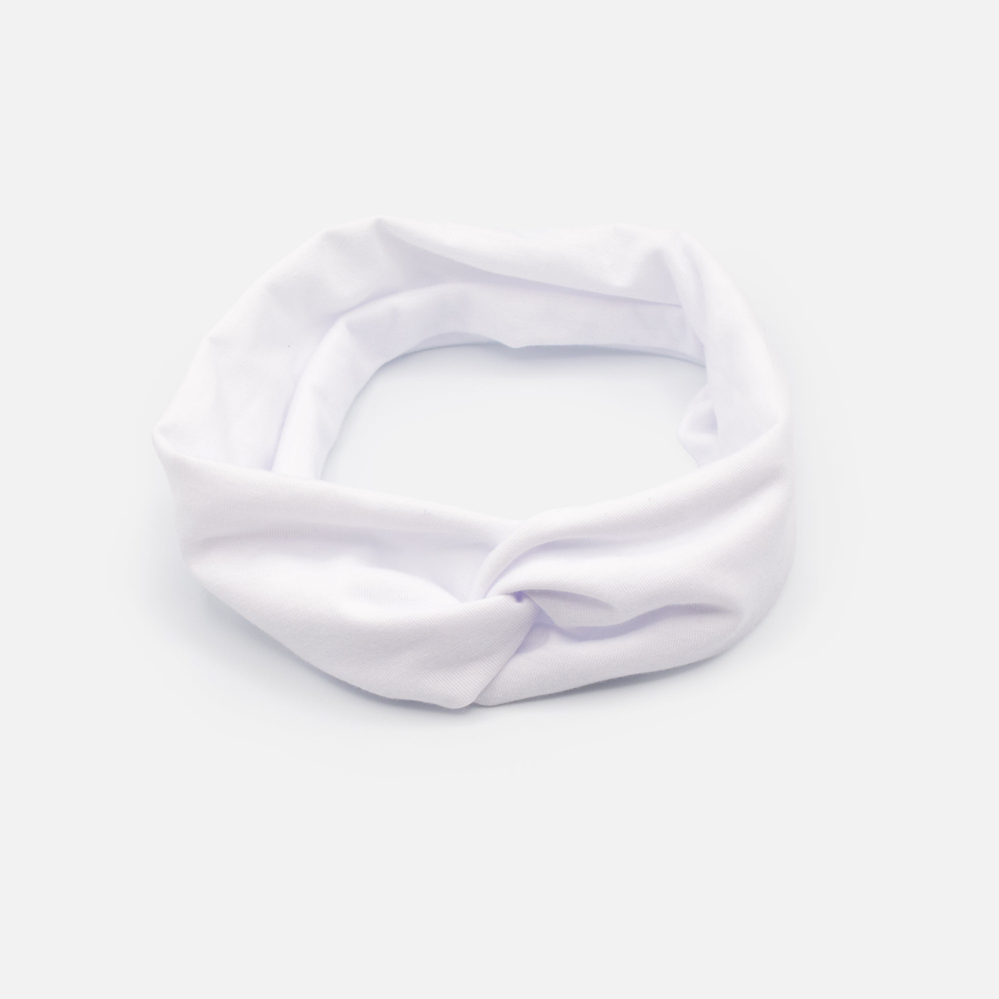 White fabric headband with bow