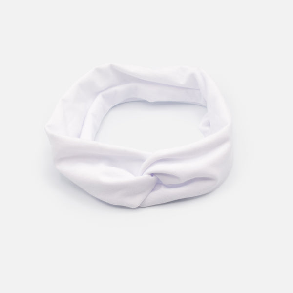 Load image into Gallery viewer, White fabric headband with bow
