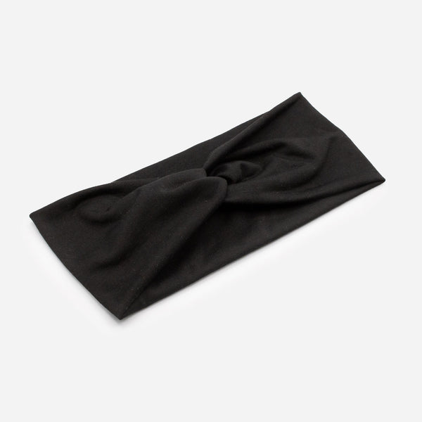 Load image into Gallery viewer, Black fabric headband with bow
