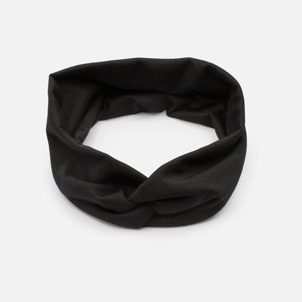 Load image into Gallery viewer, Black fabric headband with bow
