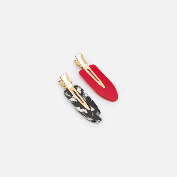 Load image into Gallery viewer, Set of two red and speckled flat pliers
