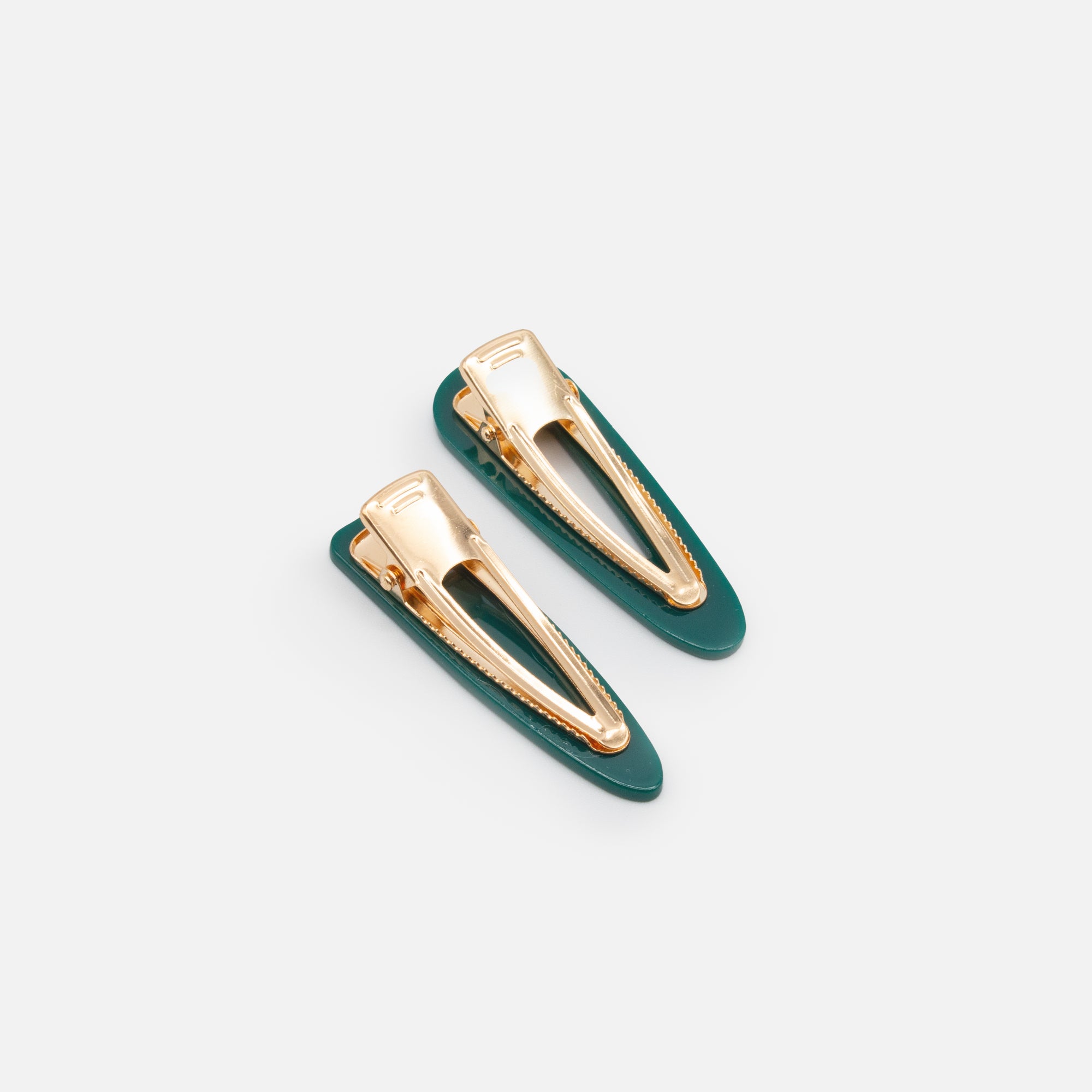 Set of two forest green clips