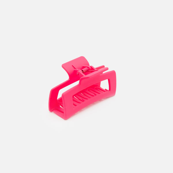 Load image into Gallery viewer, Medium rectangular matte pink clip
