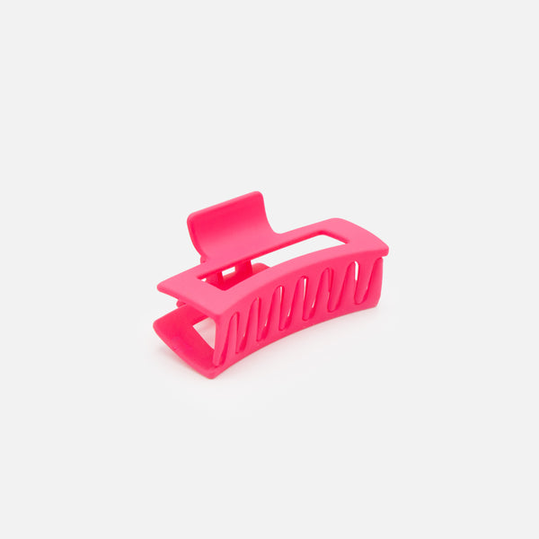 Load image into Gallery viewer, Medium rectangular matte pink clip
