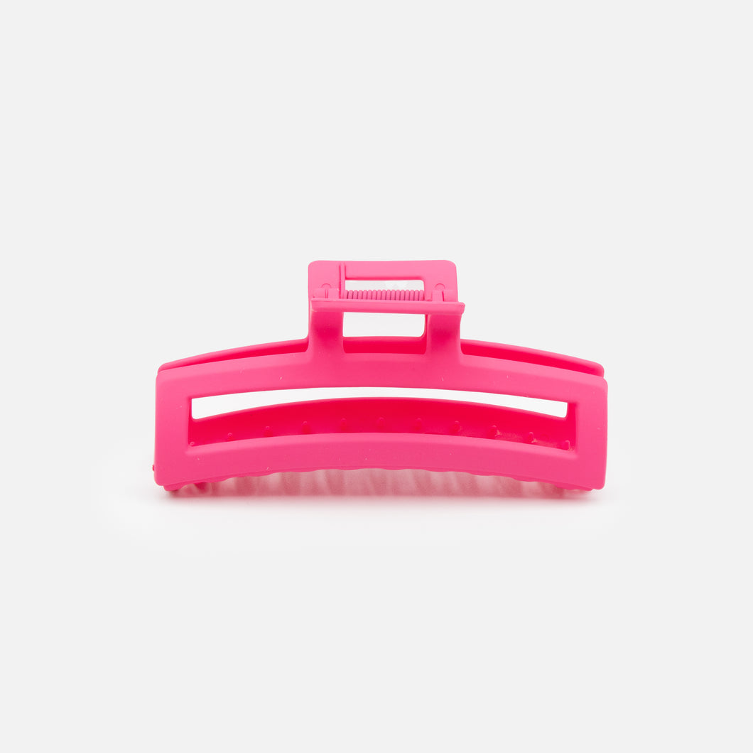 Long rectangular matte pink clip