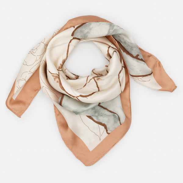 Load image into Gallery viewer, Ivory and old pink hair scarf
