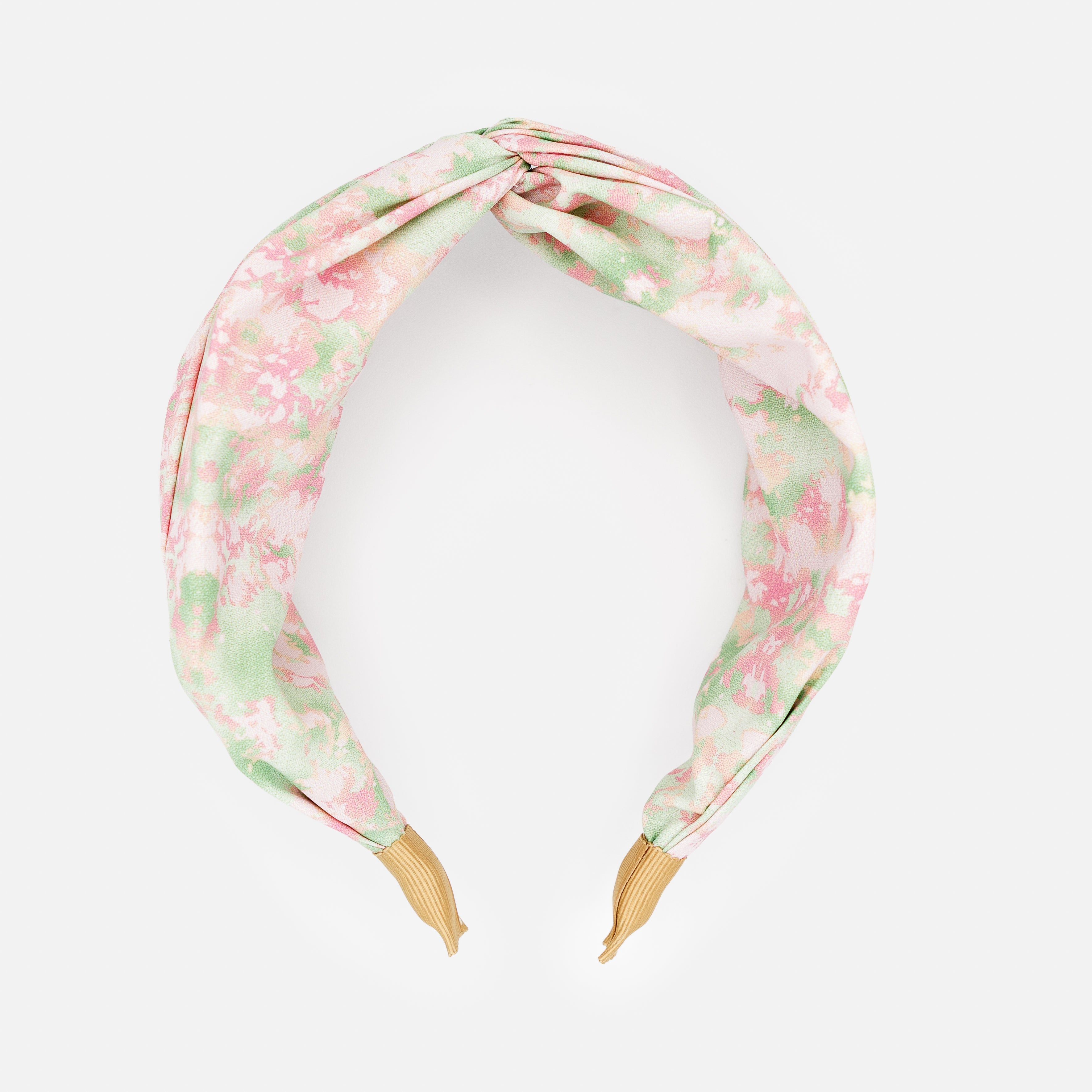 Bandeau rose et vert pâle avec noeud
