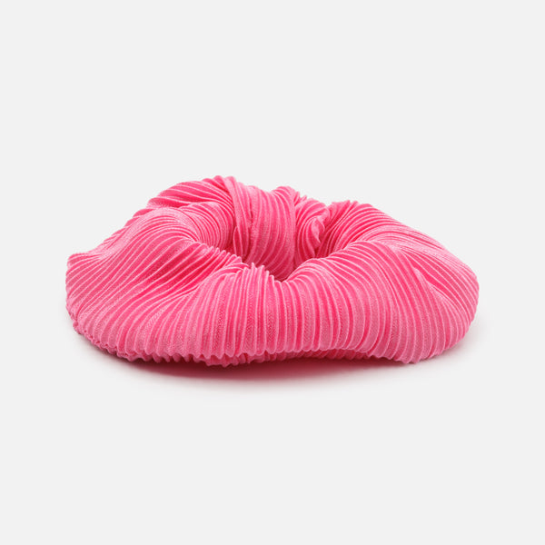 Load image into Gallery viewer, Ribbed pink scrunchie
