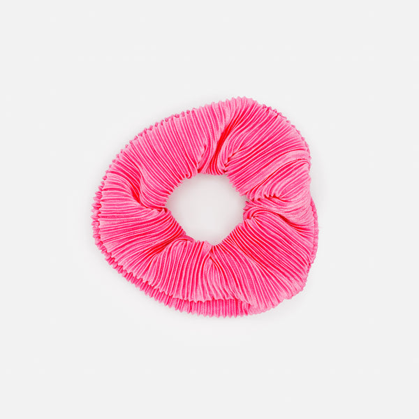 Load image into Gallery viewer, Ribbed pink scrunchie
