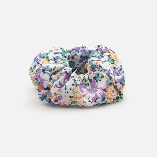Load image into Gallery viewer, Floral scrunchie tones of mauve and orange
