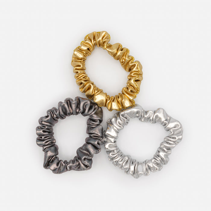 Trio d'élastiques effet métallique