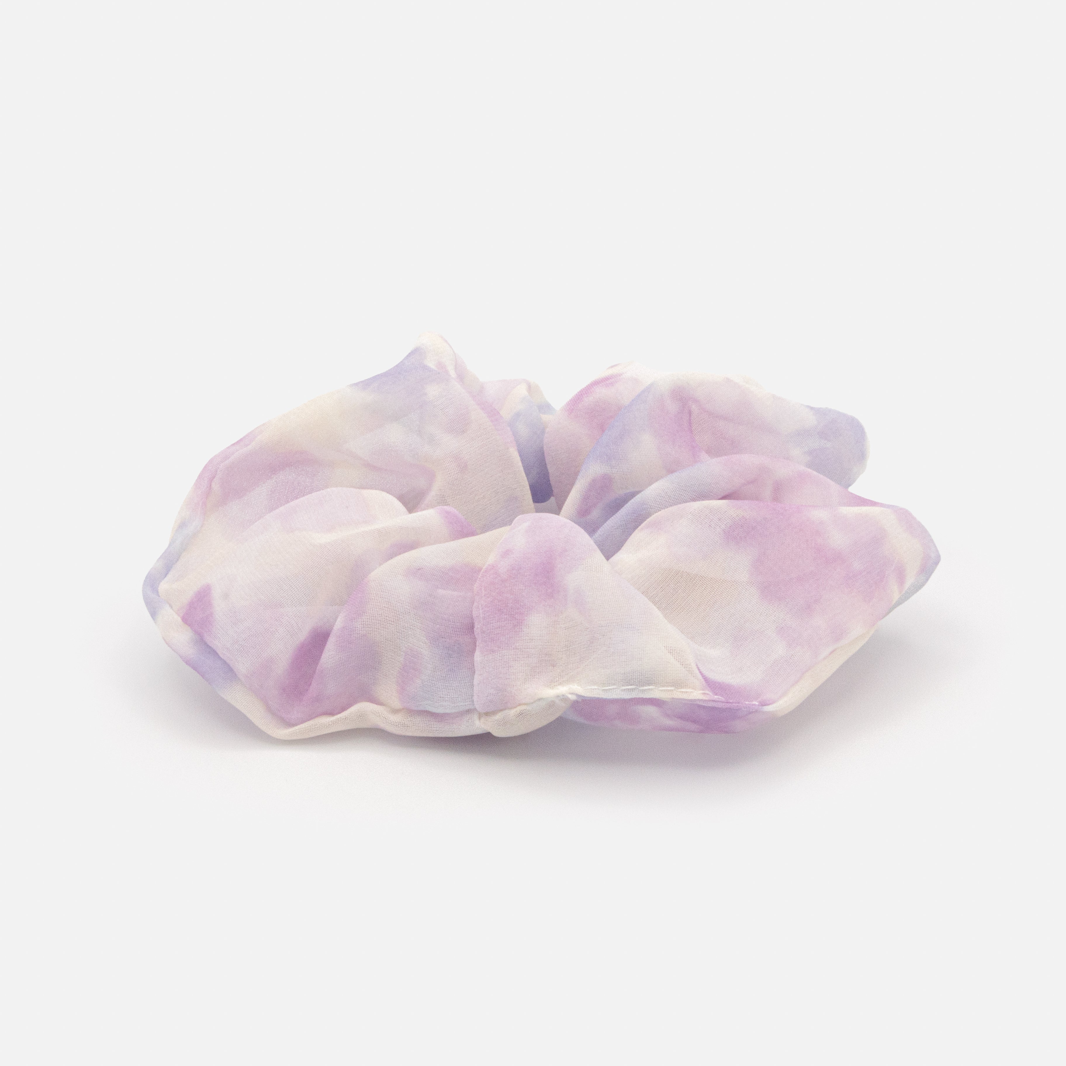 Chouchou tie-dye blanc et mauve