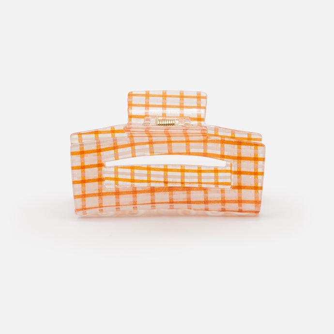 Large orange and white checkered clip