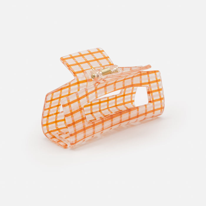 Grande pince à carreaux oranges et blancs
