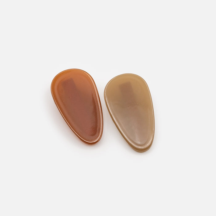 Duo de petites pinces beige et caramel