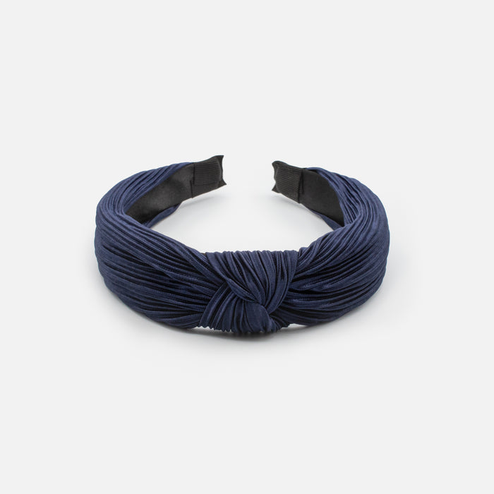 Bandeau marine froissé avec boucle et fini satiné