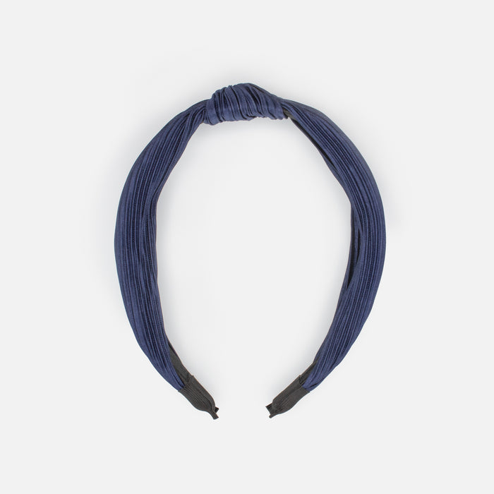 Bandeau marine froissé avec boucle et fini satiné
