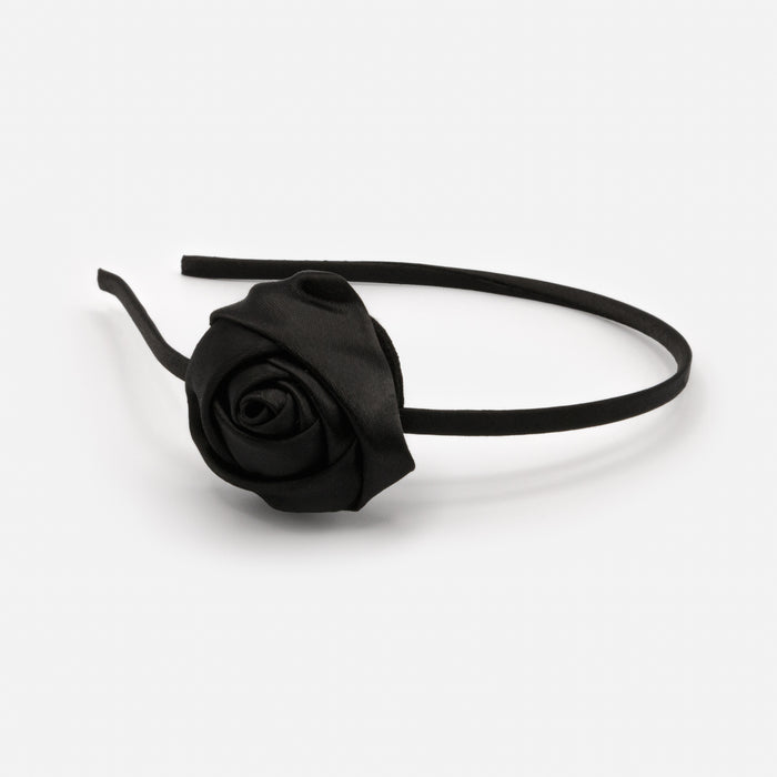 Mince bandeau avec rose noire