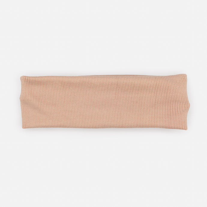 Bandeau vieux rose en tissu côtelé