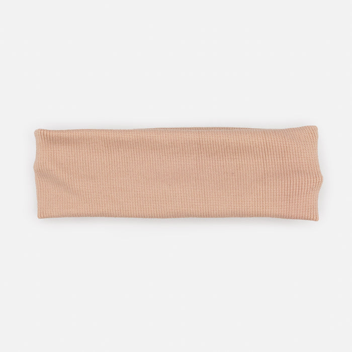 Bandeau vieux rose en tissu côtelé