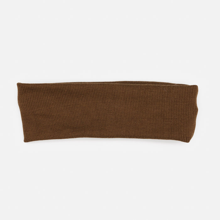 Bandeau brun en tissu côtelé
