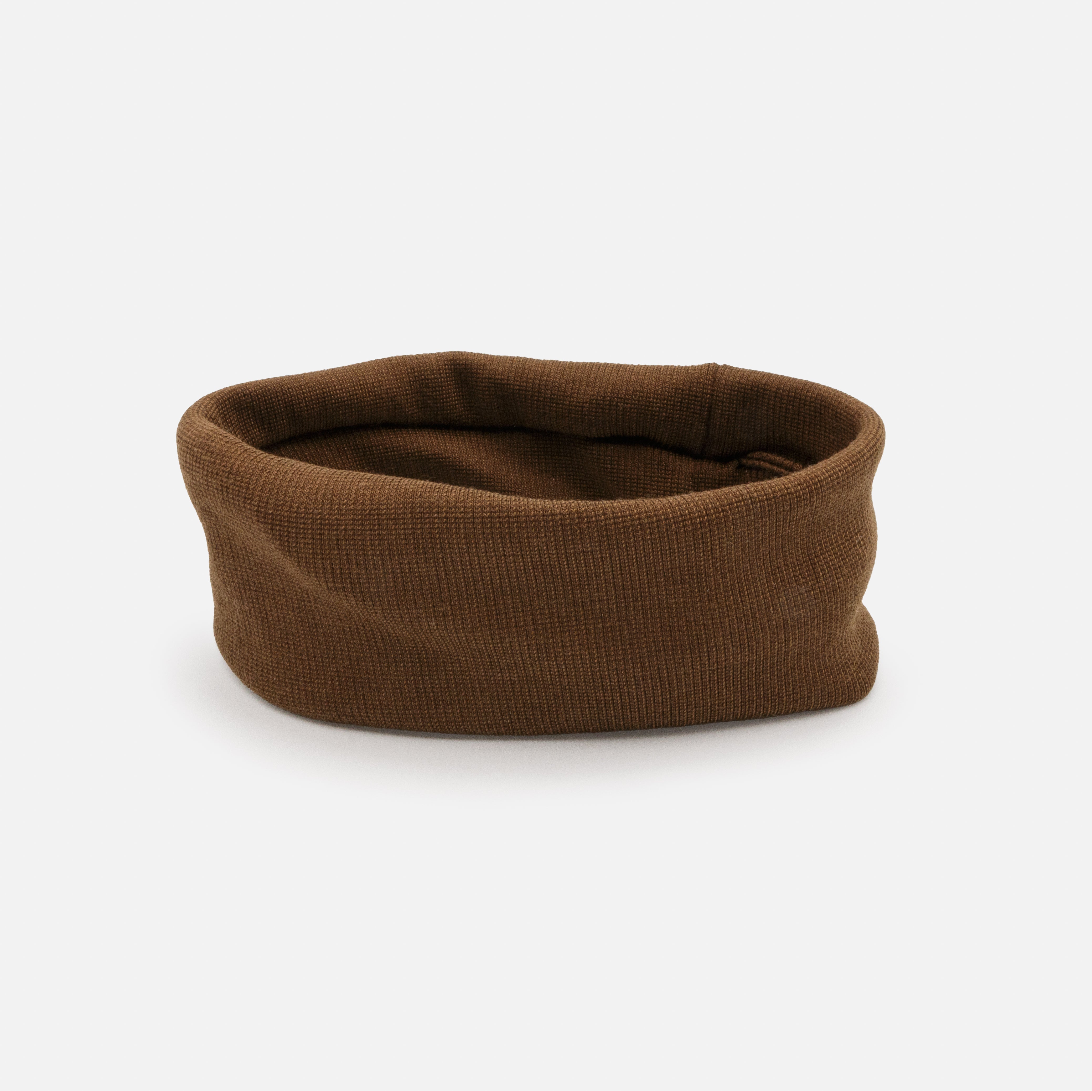 Brown ribbed fabric headband