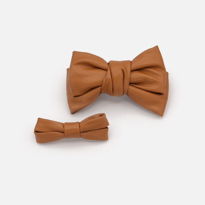 Ensemble Mini & Me pinces caramel en forme de boucle