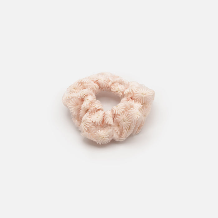 Chouchou de fleurs rose pâle