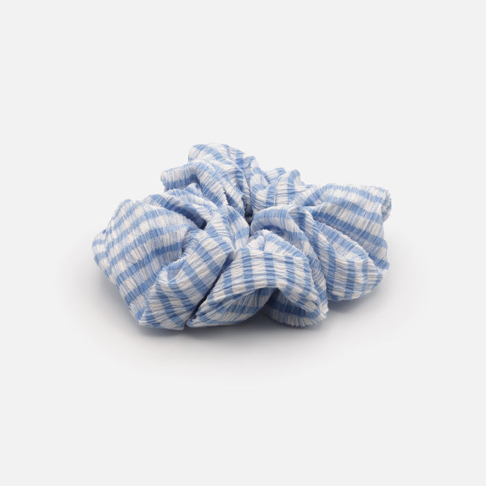 Chouchou vichy bleu et blanc