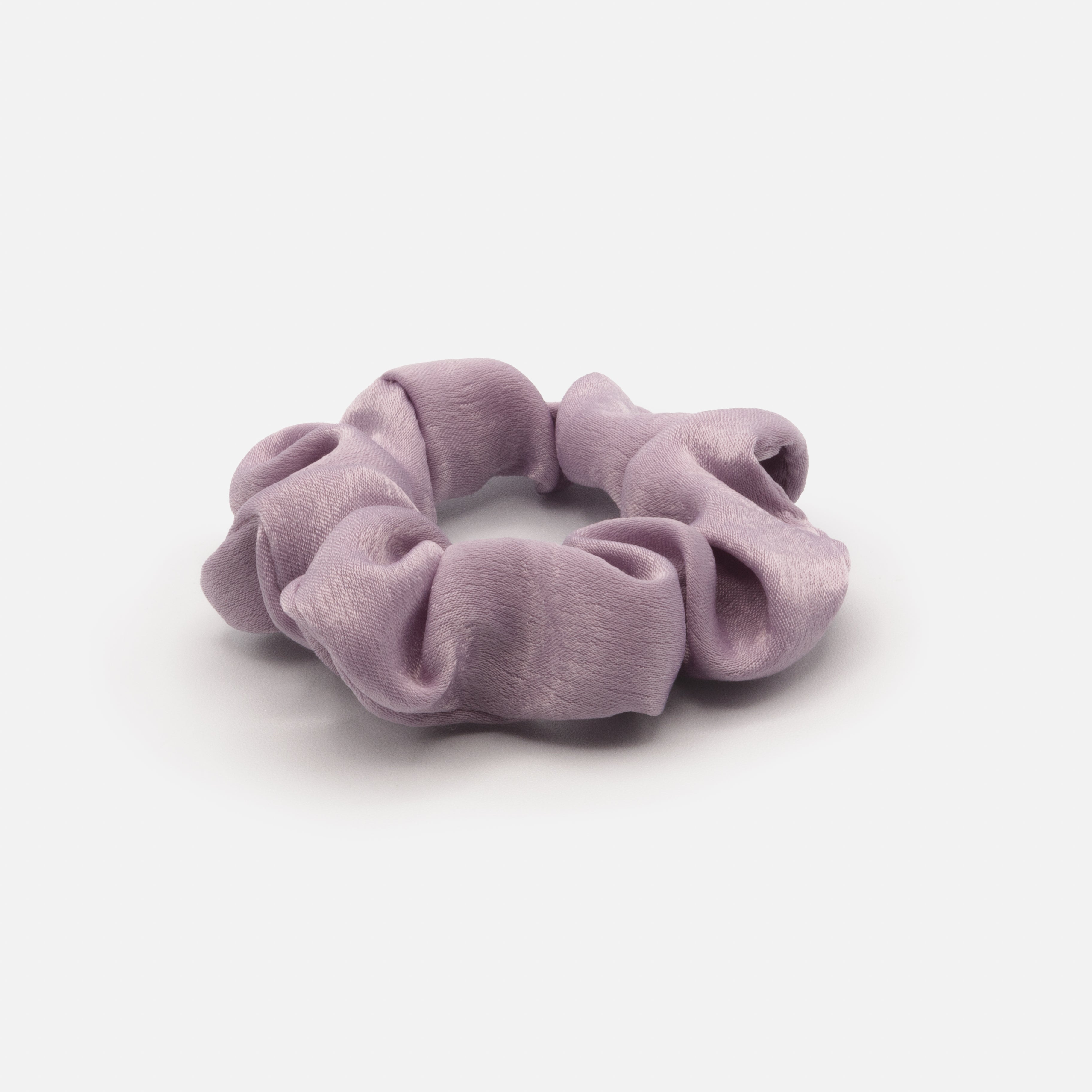 Trio of black, mauve and floral scrunchies