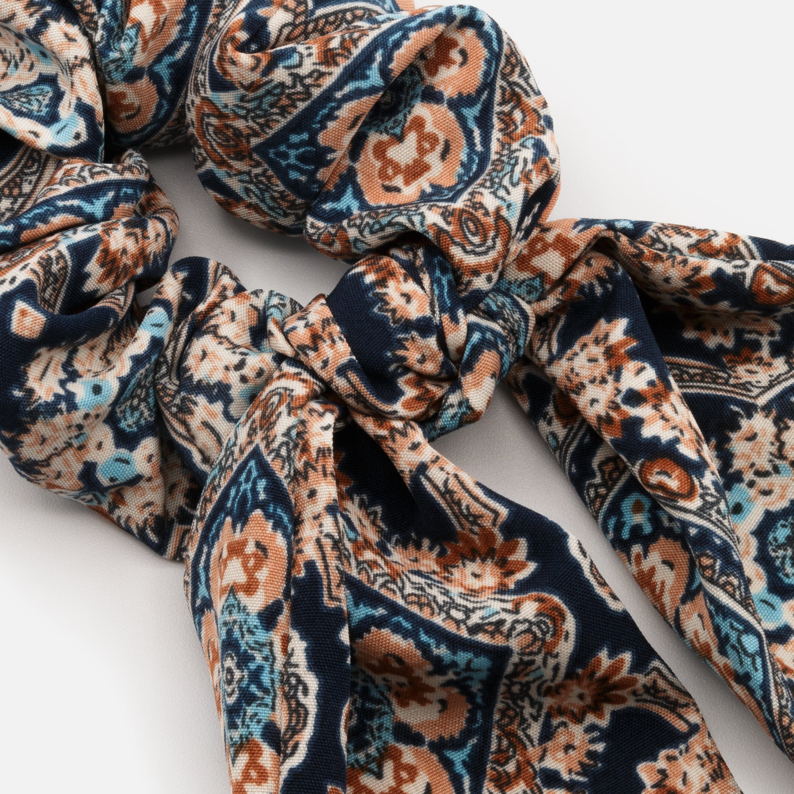Paisley pattern scrunchie with a loop effect