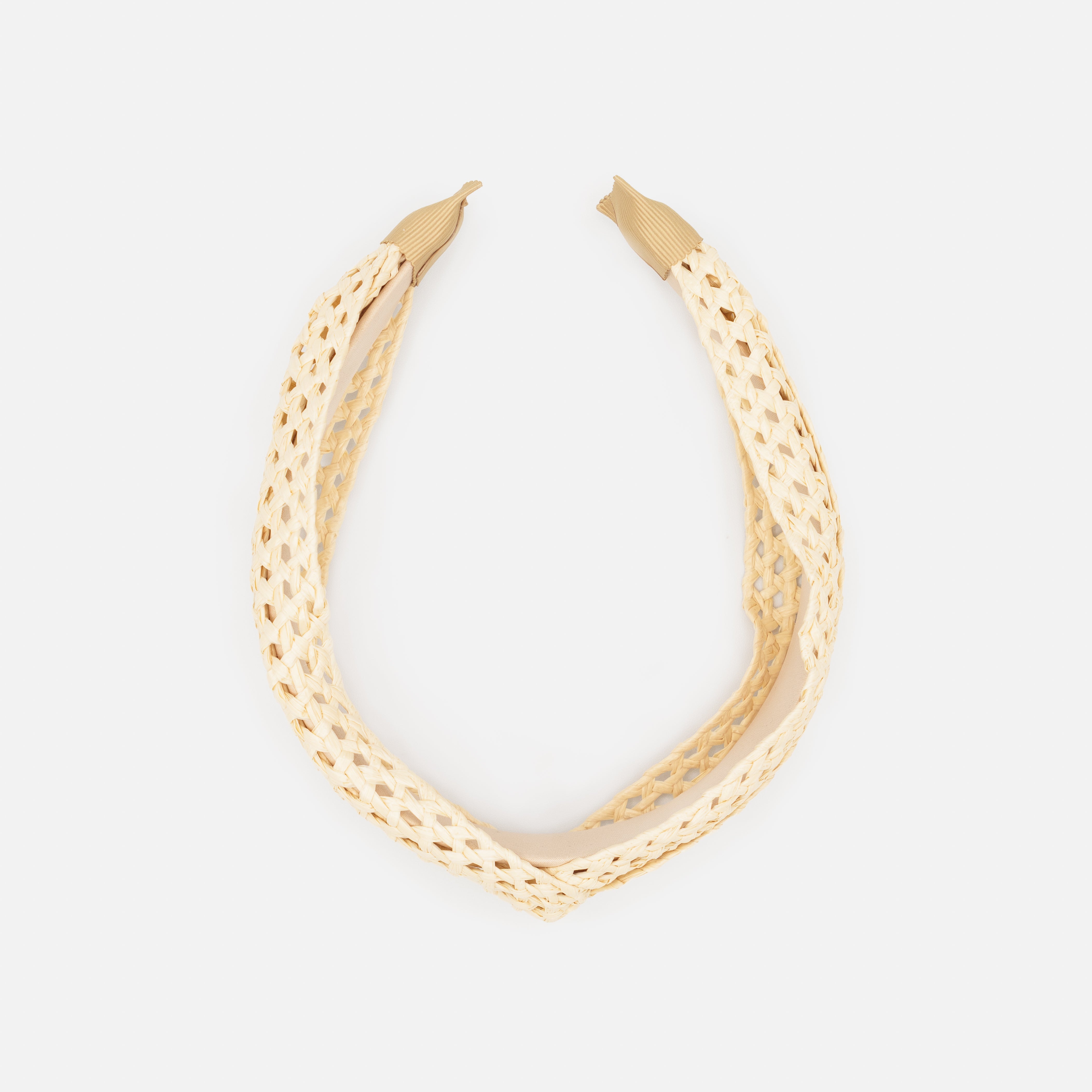 Braided straw headband