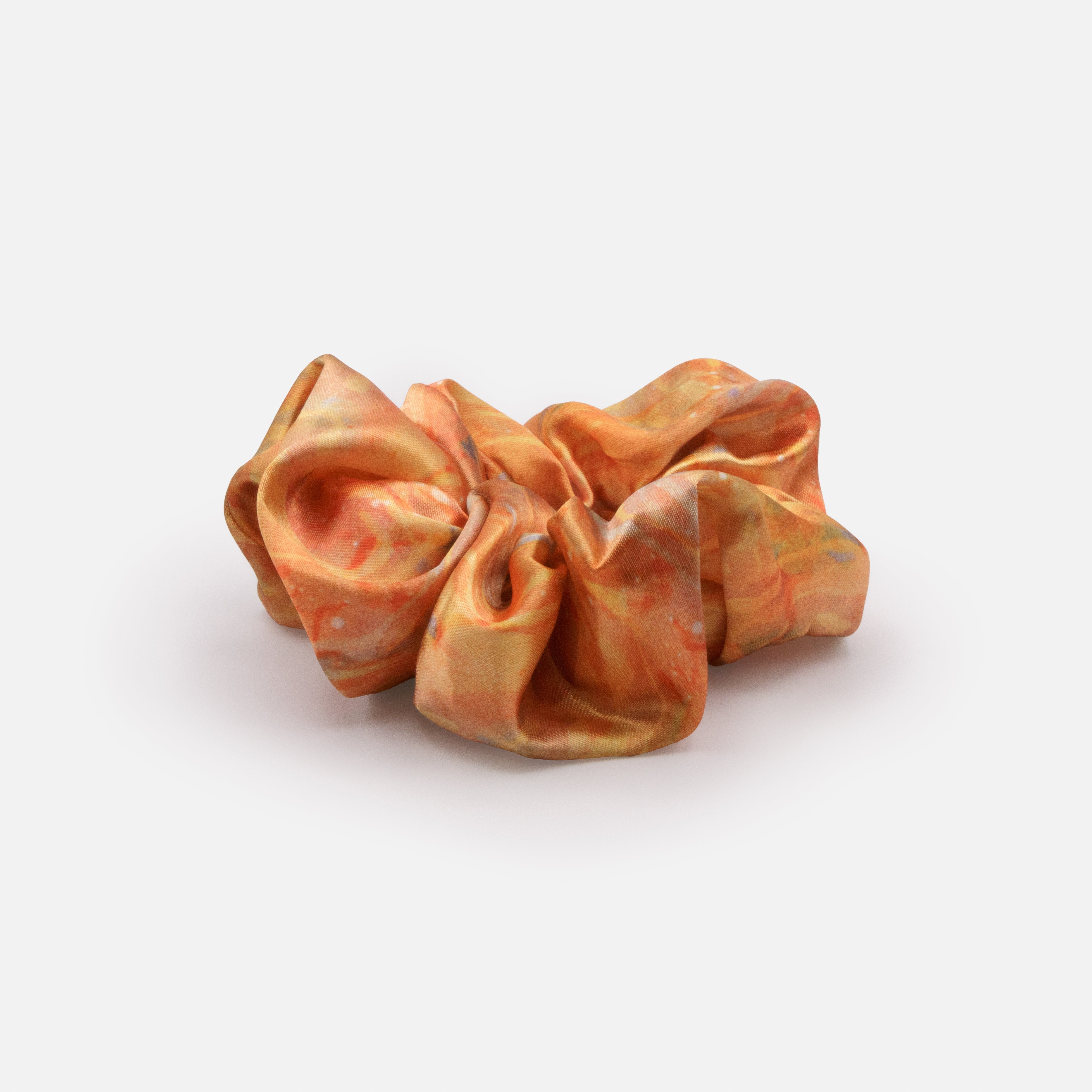 Satin scrunchie in orange tones