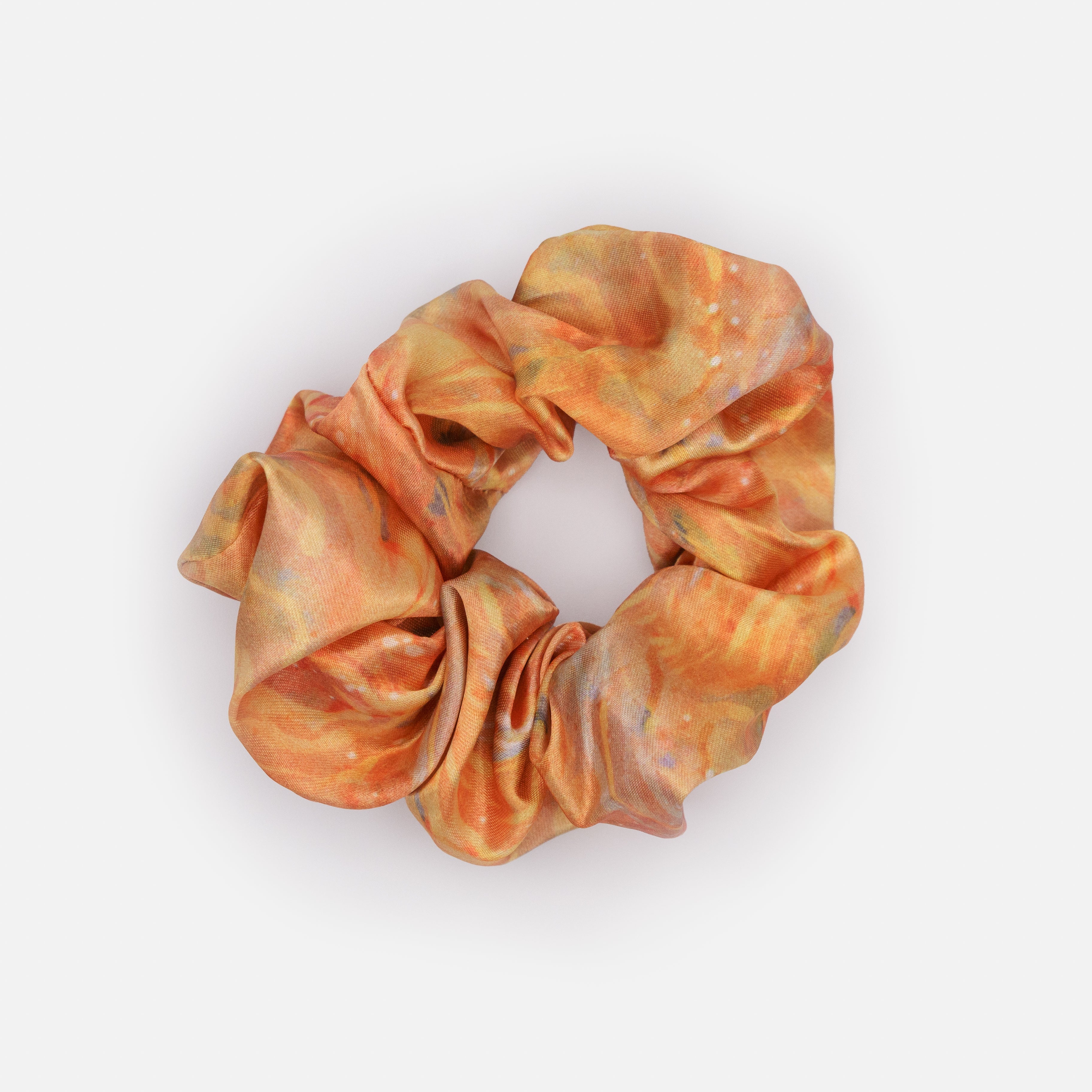 Satin scrunchie in orange tones