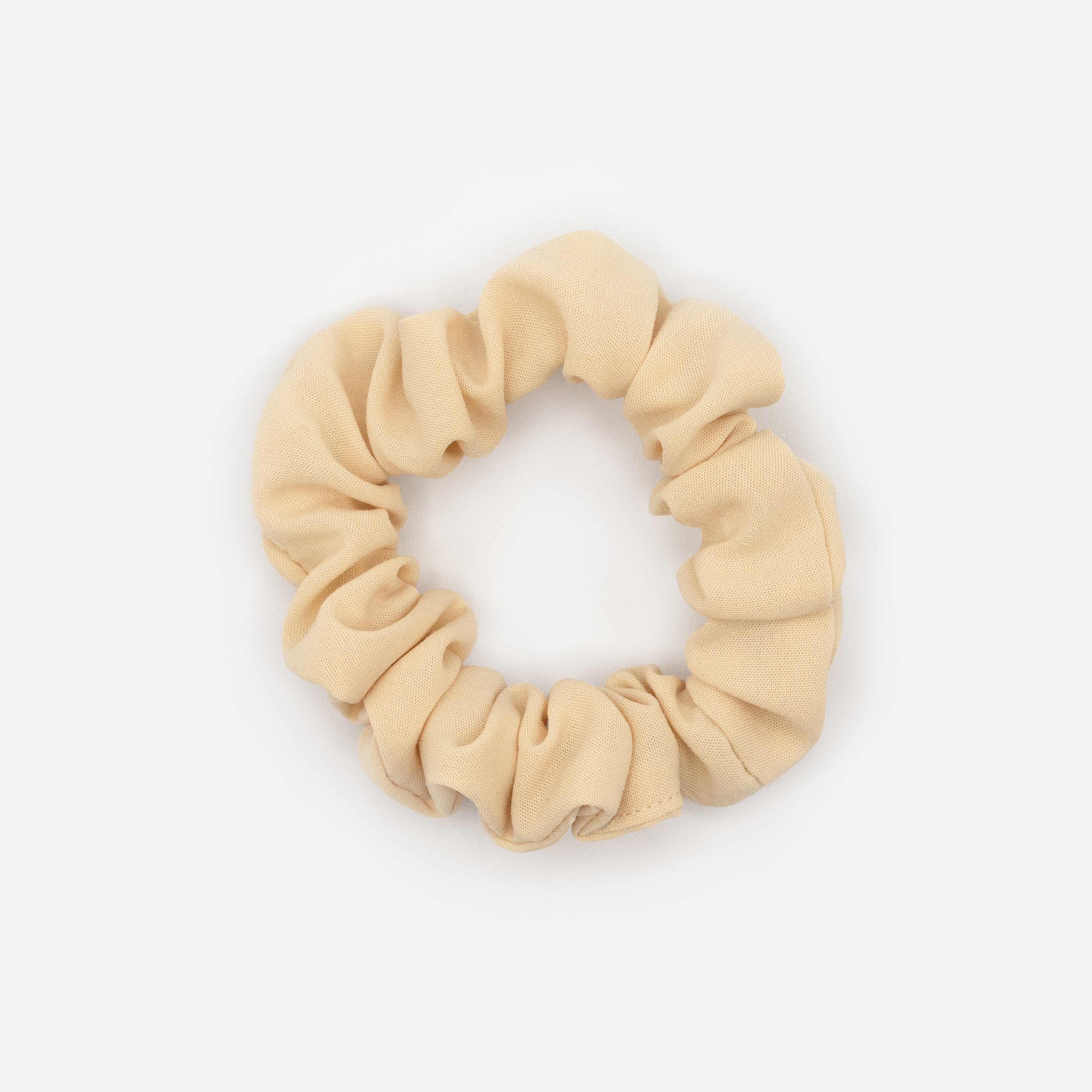 Trio of thin scrunchies in beige, old pink &amp; yellow