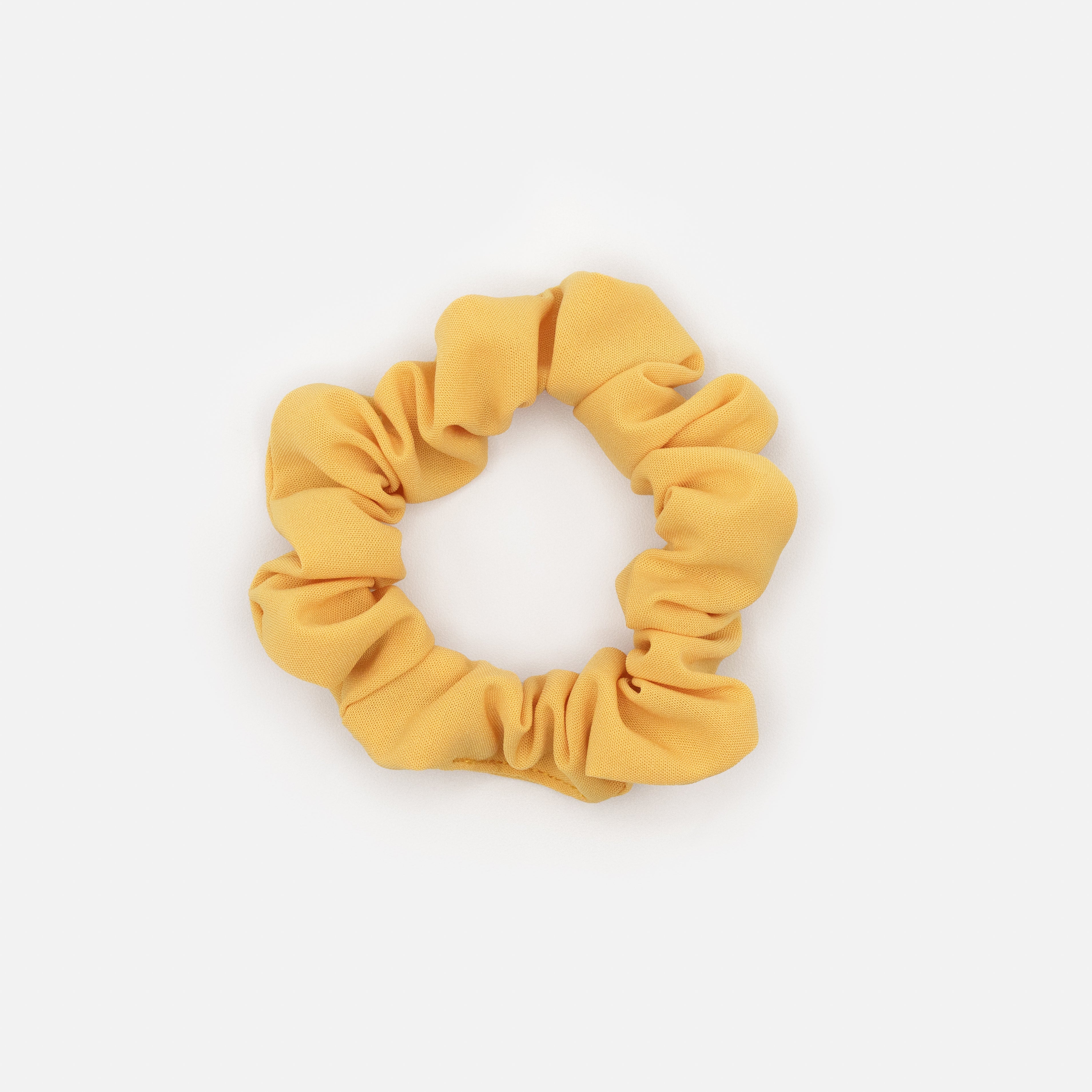 Trio of thin scrunchies in beige, old pink &amp; yellow